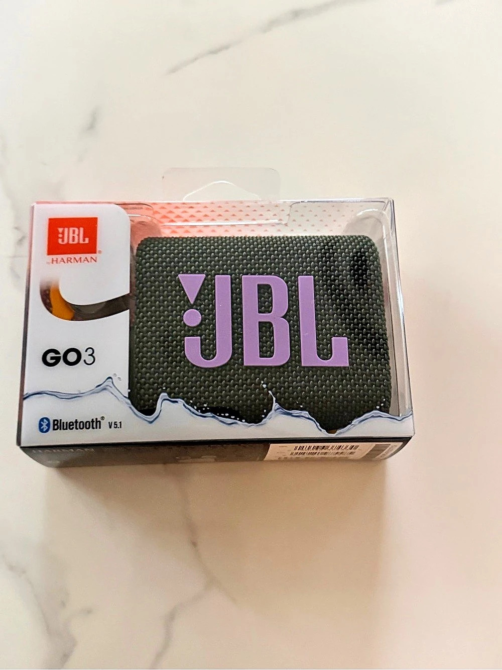 JBL GO 3 Portable Bluetooth Speaker Black & Orange NWT